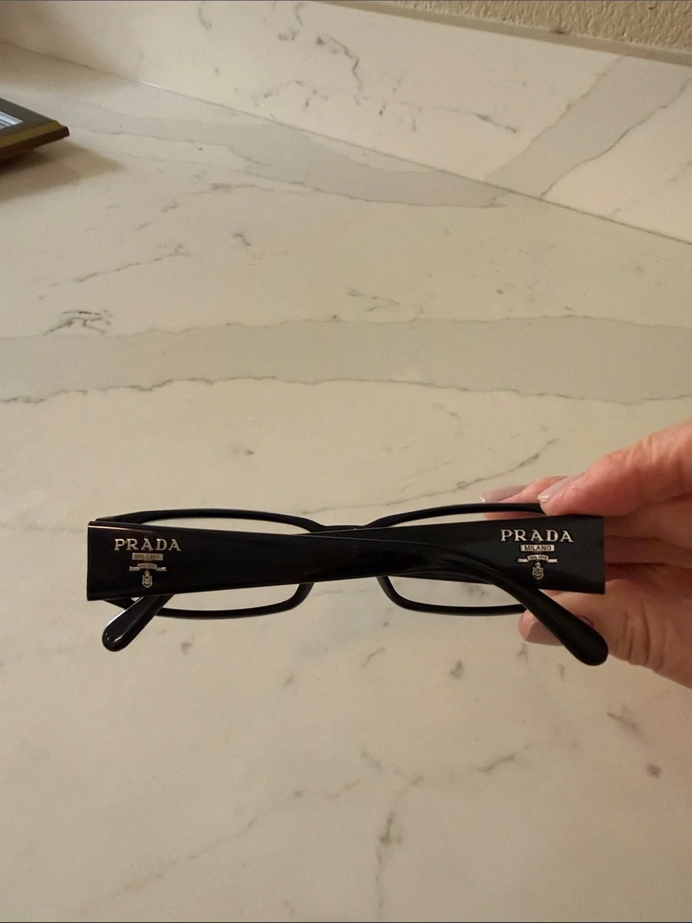 Prada Black Rectangular Glasses VPR 22M